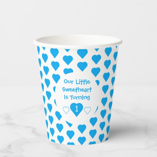Kleine liefje 1e verjaardag papieren bekers (Voorkant)