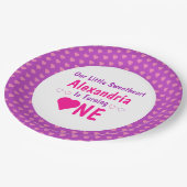 Kleine liefje 1e verjaardag papieren bordje (Gekanteld)