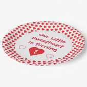 Kleine liefje 1e verjaardag papieren bordje (Gekanteld)