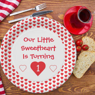 Kleine liefje 1e verjaardag papieren bordje