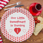 Kleine liefje 1e verjaardag papieren bordje