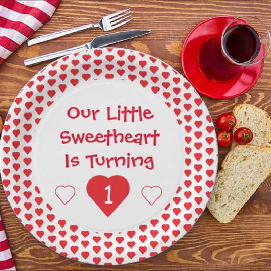 Kleine liefje 1e verjaardag papieren bordje