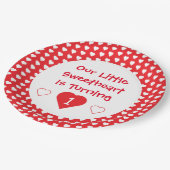 Kleine liefje 1e verjaardag papieren bordje (Gekanteld)