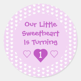 Kleine liefje 1e verjaardag ronde sticker