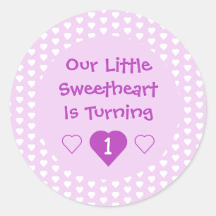 Kleine liefje 1e verjaardag ronde sticker