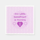 Kleine liefje 1e verjaardag servet (Voorkant)