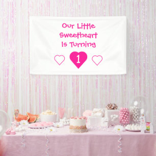 Kleine liefje 1e verjaardag spandoek