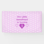 Kleine liefje 1e verjaardag spandoek (Horizontaal)