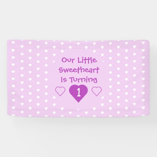 Kleine liefje 1e verjaardag spandoek (Horizontaal)