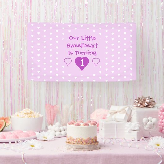 Kleine liefje 1e verjaardag spandoek (Feest)