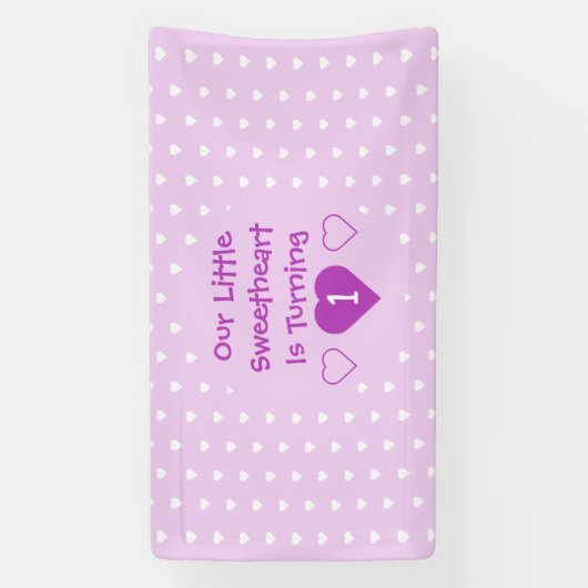 Kleine liefje 1e verjaardag spandoek (Verticaal)