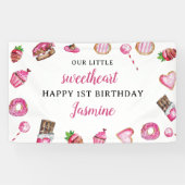 Kleine liefje 1e verjaardag Valentijn van de geboo Spandoek (Horizontaal)