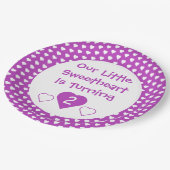 Kleine liefje 2e verjaardag papieren bordje (Gekanteld)