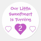 Kleine liefje 2e verjaardag ronde sticker (Voorkant)