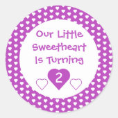 Kleine liefje 2e verjaardag ronde sticker (Voorkant)