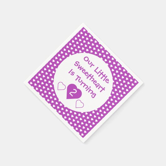 Kleine liefje 2e verjaardag servet (Hoek)