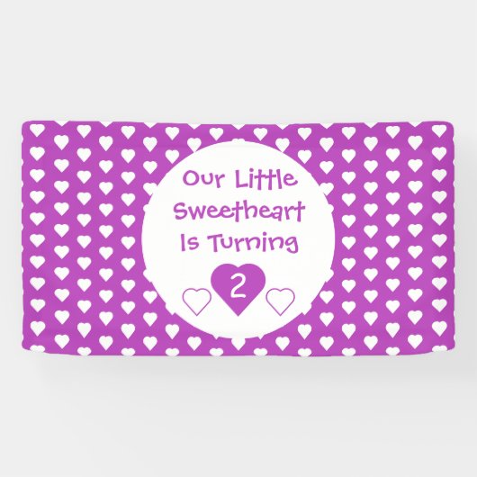 Kleine liefje 2e verjaardag spandoek (Horizontaal)