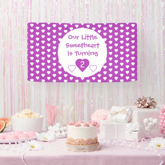 Kleine liefje 2e verjaardag spandoek (Feest)