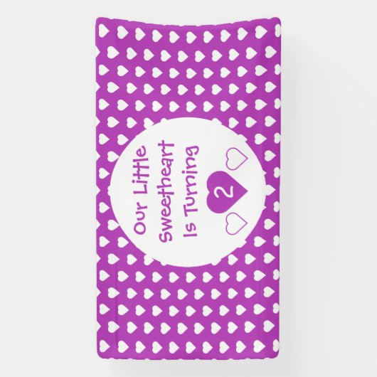 Kleine liefje 2e verjaardag spandoek (Verticaal)