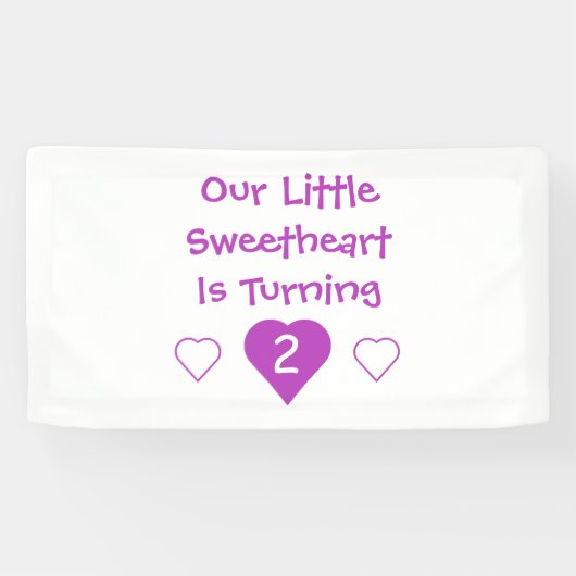 Kleine liefje 2e verjaardag spandoek (Horizontaal)