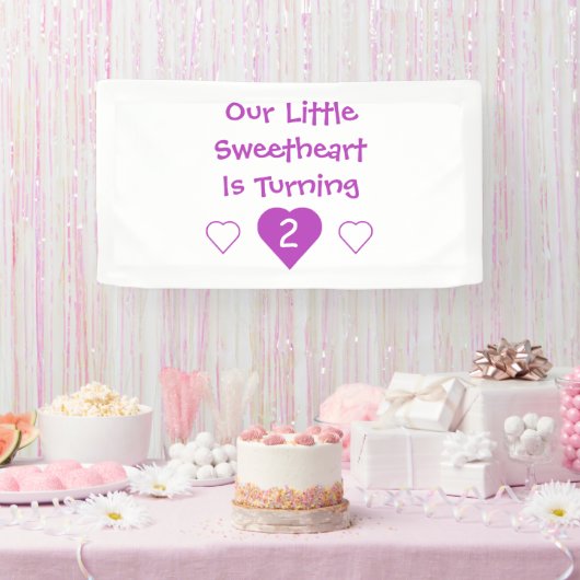 Kleine liefje 2e verjaardag spandoek (Feest)
