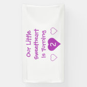 Kleine liefje 2e verjaardag spandoek (Verticaal)