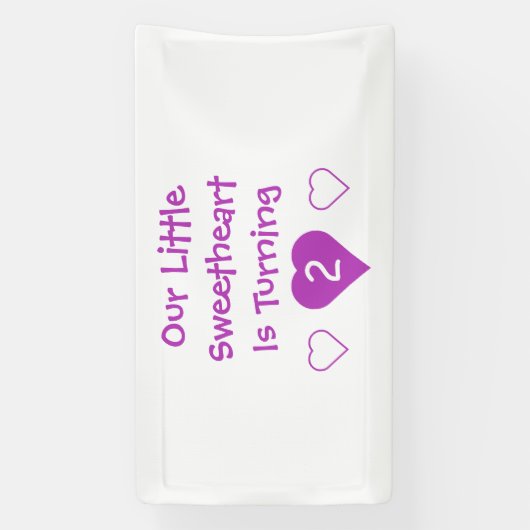 Kleine liefje 2e verjaardag spandoek (Verticaal)