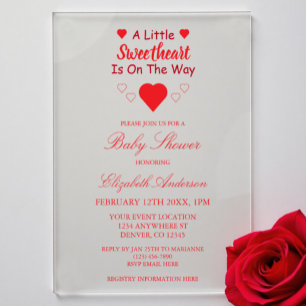 Kleine Liefje Baby Shower Acryl Uitnodigingen