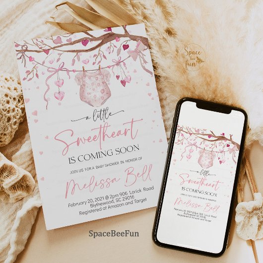 Kleine liefje Baby shower uitnodiging, Valentin Kaart