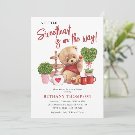 Kleine liefje Baby shower van Cute Valentijns Kaart (Staand voorkant)