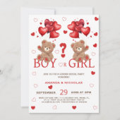 Kleine liefje beer ballonnen gender onthullen kaart (Voorkant)