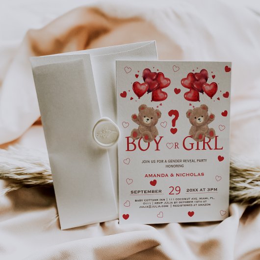 Kleine liefje beer ballonnen gender onthullen kaart