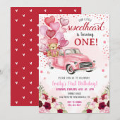 Kleine liefje Beer Roze hart Vrachtdag Kaart (Voorkant / Achterkant)