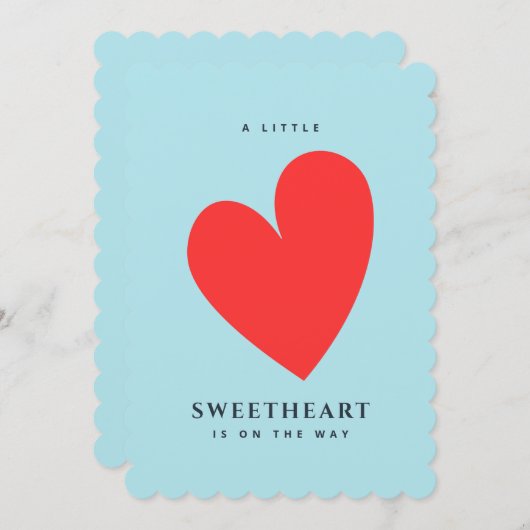 Kleine liefje blauw Baby shower Kaart (Voorkant / Achterkant)