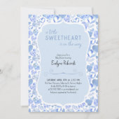 Kleine liefje Blauwe Liefje Baby shower Kaart (Voorkant)