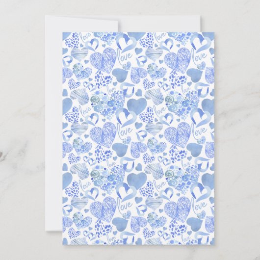 Kleine liefje Blauwe Liefje Baby shower Kaart (Achterkant)