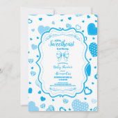 Kleine liefje blauwe Valentijn Baby shower Kaart (Voorkant)