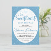 Kleine liefje blauwe Valentijn Baby shower Kaart (Staand voorkant)