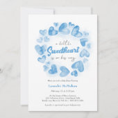 Kleine liefje blauwe Valentijn Baby shower Kaart (Voorkant)