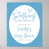 Kleine liefje blauwe Valentijn Baby shower Poster (Voorkant)