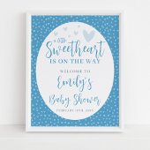 Kleine liefje blauwe Valentijn Baby shower Poster