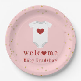 Kleine liefje Bodysuit Valentijn Baby shower Papieren Bordje