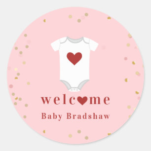 Kleine liefje Bodysuit Valentijn Baby shower Ronde Sticker