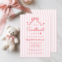 Kleine Liefje Boog Roze Streep Baby Shower