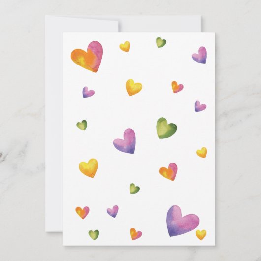 Kleine liefje draait om drie verjaardag kaart (Achterkant)