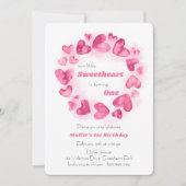 Kleine liefje eerste verjaardag Roze liefdeshart Kaart (Voorkant)