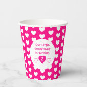 Kleine liefje geboortedag papieren bekers (Voorkant)
