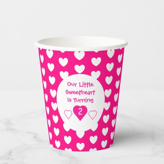 Kleine liefje geboortedag papieren bekers (Voorkant)