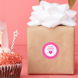 Kleine liefje geboortedag ronde sticker