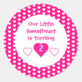 Kleine liefje geboortedag ronde sticker (Voorkant)
